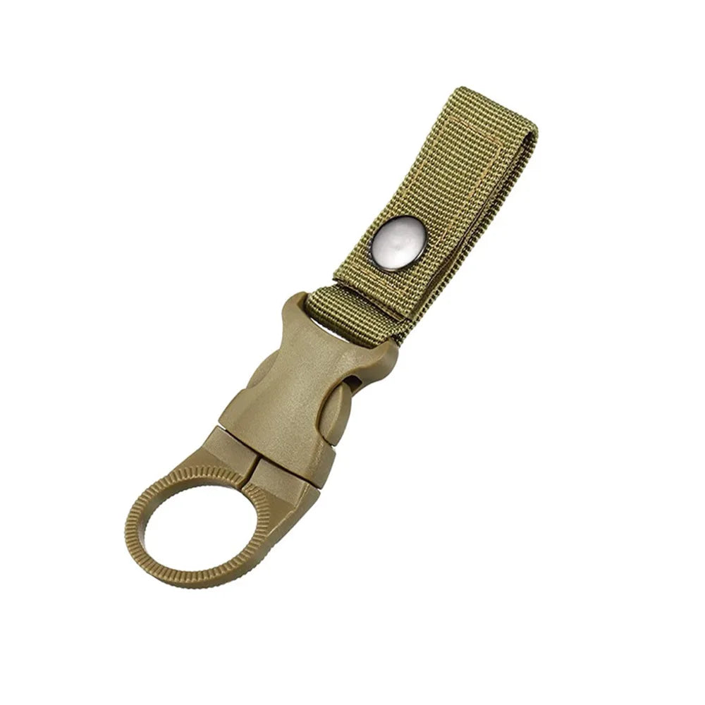 Quickdraw Carabiner Water Bottle Holder Clip – Molle Backpack Hanger Hook for Hiking, Camping & Outdoor Adventures