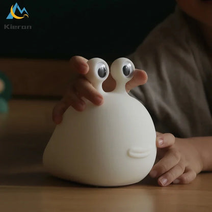 Cute Cartoon Slug LED Night Light – Soft Silicone Bedside Lamp with Eye-Caring Warm Light for Kids, Baby Nursery & Bedroom