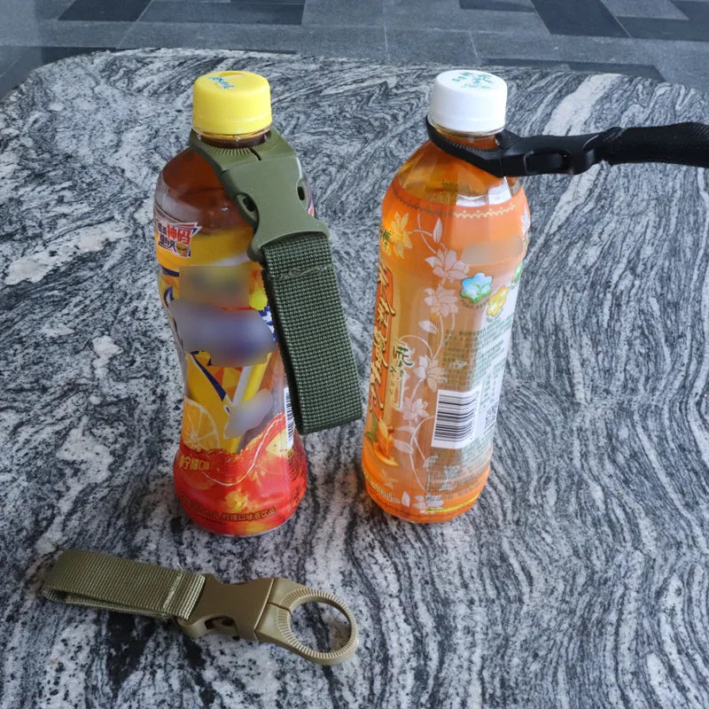 Quickdraw Carabiner Water Bottle Holder Clip – Molle Backpack Hanger Hook for Hiking, Camping & Outdoor Adventures