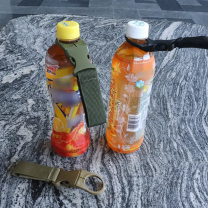Quickdraw Carabiner Water Bottle Holder Clip – Molle Backpack Hanger Hook for Hiking, Camping & Outdoor Adventures