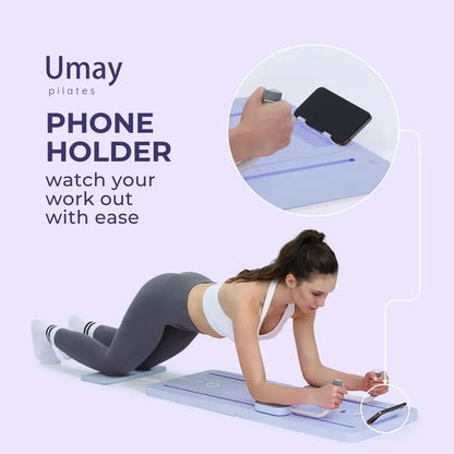 UMAY 5-in-1 Foldable Pilates Board Set – Multifunctional Home Fitness Equipment with Pilates Board, Resistance Bands & Yoga Socks