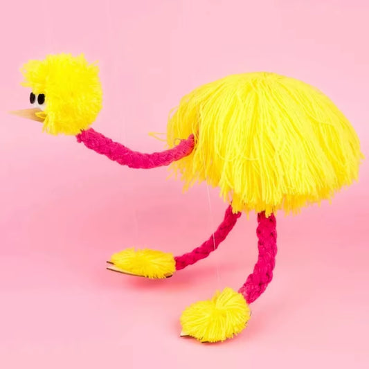 Puppet Ostrich Magic Tricks Handicraft Vintage Wire-Controlled Puppetry Interactive Educational Toys for Children