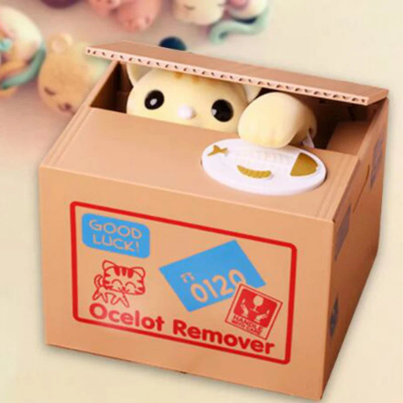 Cute Panda Stealing Coin Bank – Automatic Money Saving Piggy Bank for Kids, Fun Coin-Eating Money Box Gift