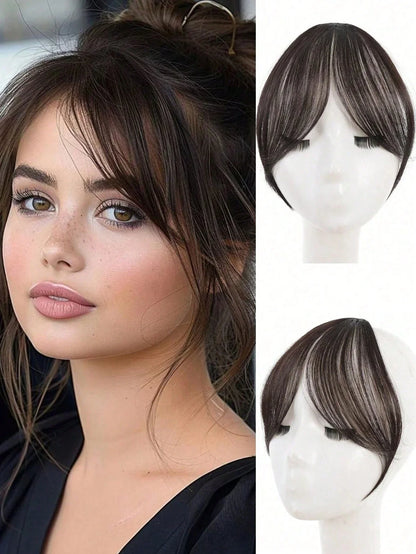 Clip-In Bangs Hair Extensions – Natural-Looking Synthetic Middle Part & French Side Bangs for Women