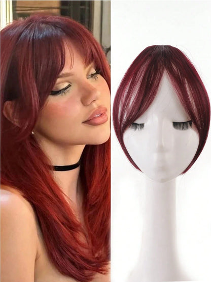 Clip-In Bangs Hair Extensions – Natural-Looking Synthetic Middle Part & French Side Bangs for Women