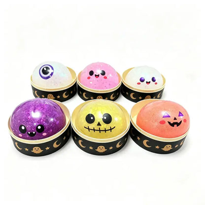 Cute Halloween Ghost Squishy Toy Set – Portable Stress Relief Squeeze Toys for Kids & Adults, Party Favors & Holiday Gifts