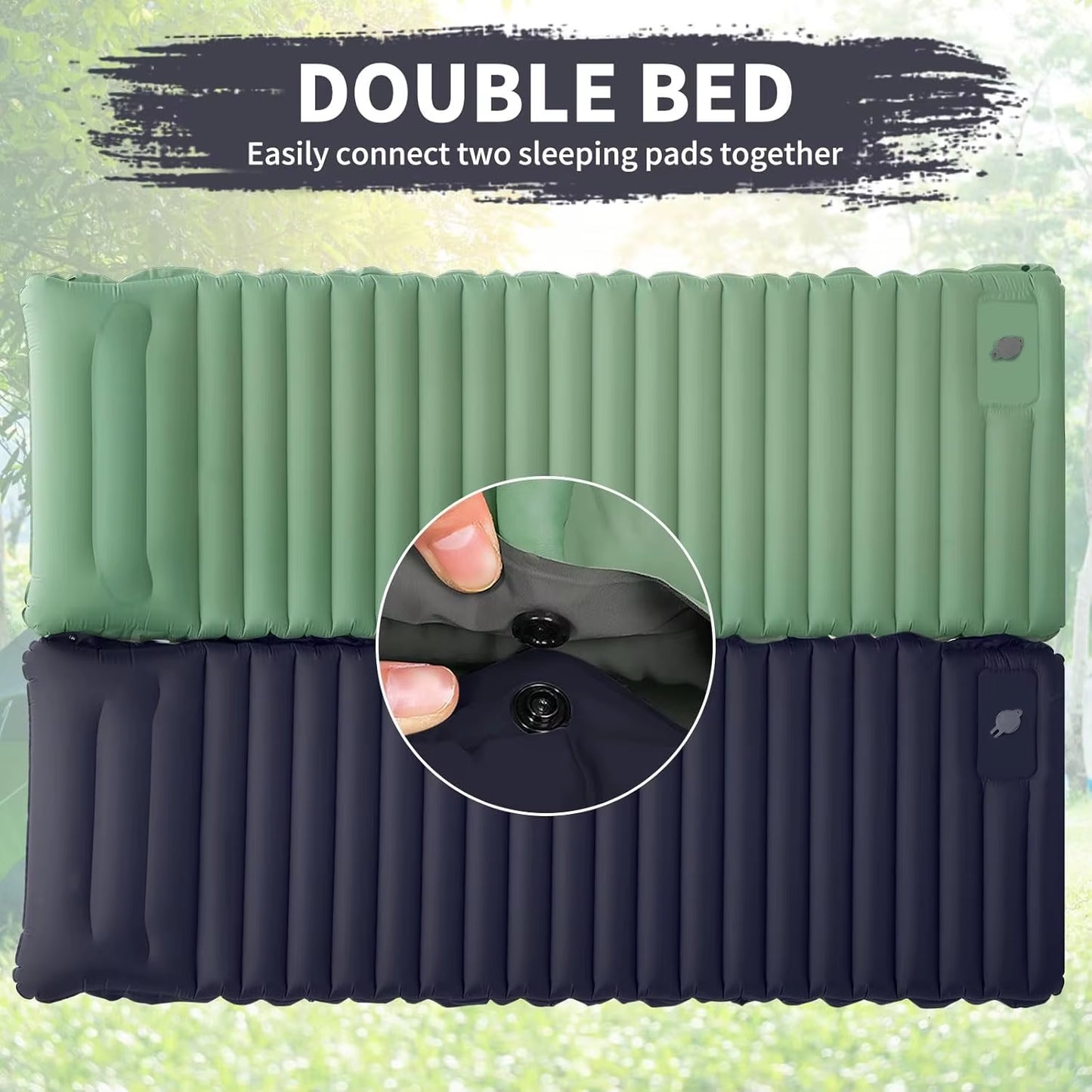 Ultralight Inflatable Camping Sleeping Pad – Air Mattress with Built-In Foot Pump & Pillow for Hiking, Backpacking & Travel