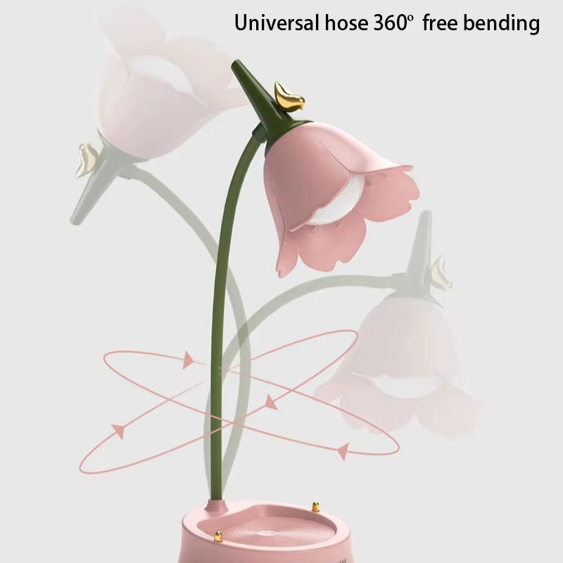 Flower LED Desk Lamp – Touch Control Eye-Caring Reading Light for Bedroom, Study Desk & Home Office
