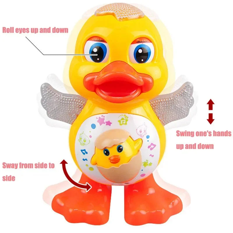 Electric Dancing Duck Toy with Music & Flashing LED Lights – Interactive Educational Toy for Kids