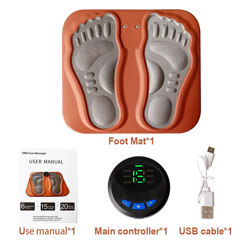 Rechargeable EMS Foot Massager Pad – Electric Muscle Stimulator Mat for Foot Relaxation, Pain Relief & Improved Circulation