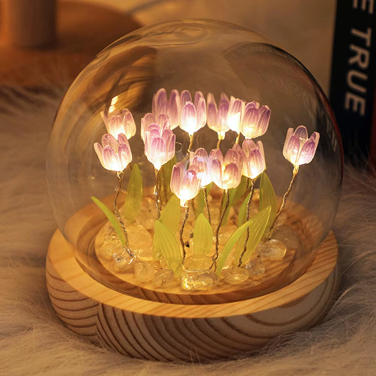 DIY Tulip LED Night Light – Handmade Battery-Operated Tulip Flower Table Lamp for Bedroom, Bedside & Home Decor (10/20 PCS)