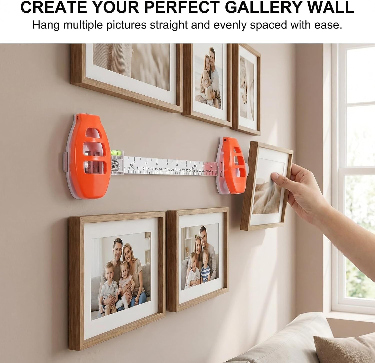 Picture Hanging Tool with Built-In Level – Precision Wall Mount Alignment Ruler for Photo Frames, Artwork & Home Decor