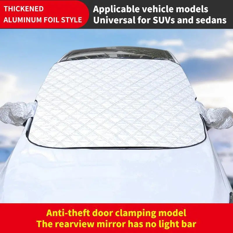 Universal Car Windshield Sun Shade Cover – Waterproof Snow, Ice & UV Protection for Front Windscreen