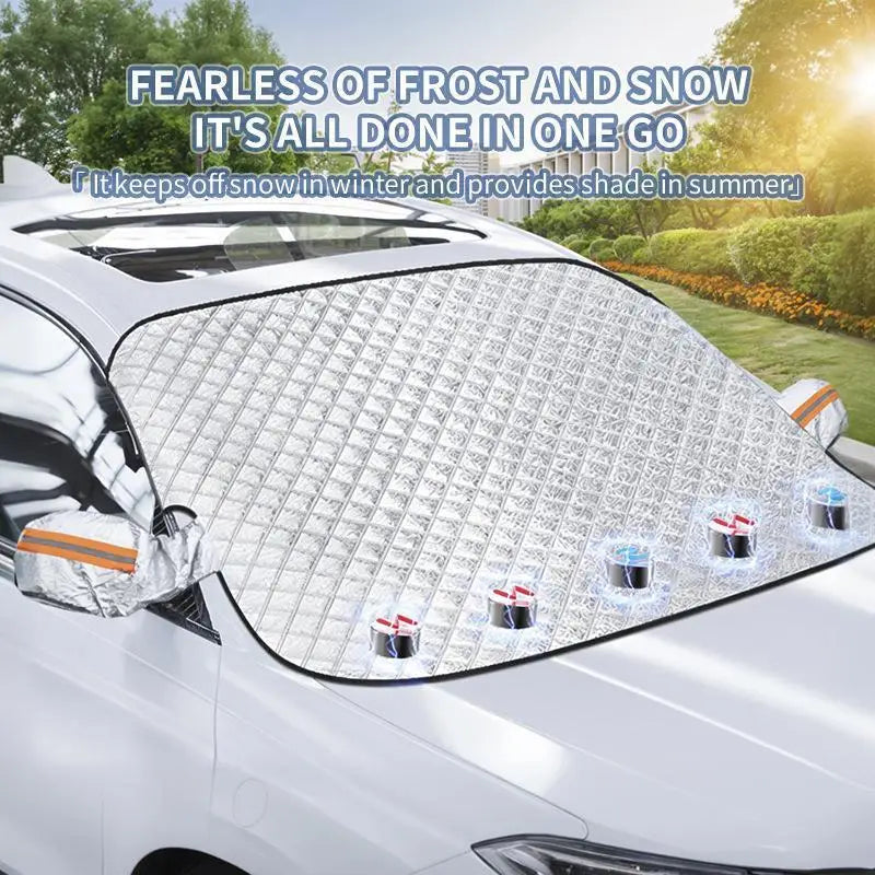 Universal Car Windshield Sun Shade Cover – Waterproof Snow, Ice & UV Protection for Front Windscreen