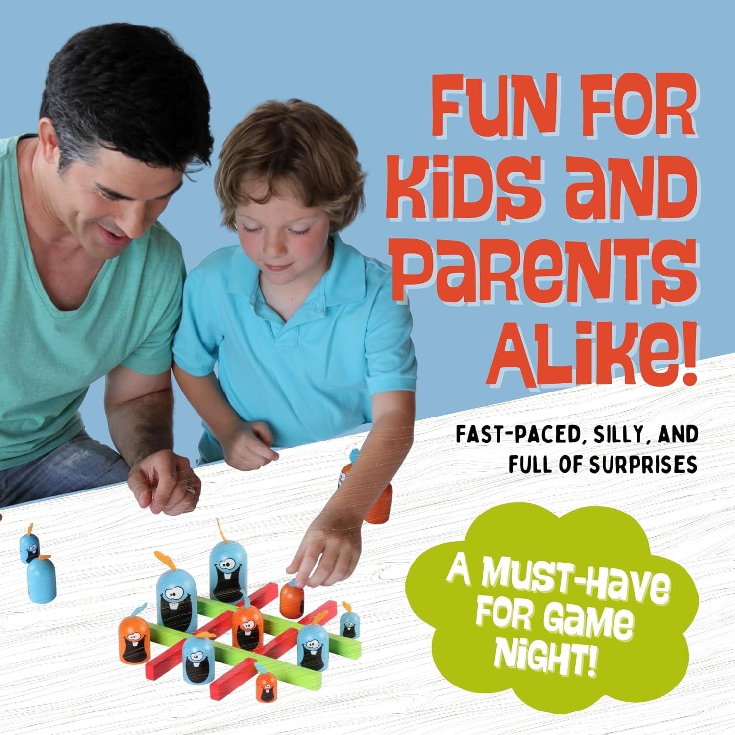 Gobblet Gobblers Tic Tac Toe Strategy Board Game – Fun Family Game for Kids & Adults, Educational STEM Puzzle, Award-Winning Plastic Game