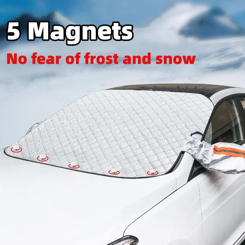 Universal Car Windshield Sun Shade Cover – Waterproof Snow, Ice & UV Protection for Front Windscreen