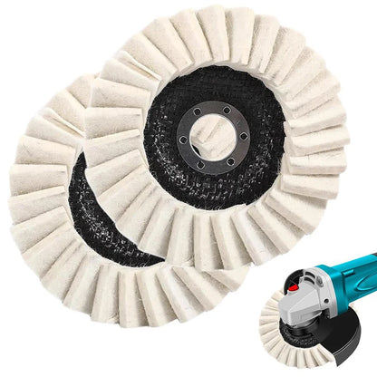 2PCS Premium Wool Felt Polishing Wheel Pads – Buffing Disc Set for Metal, Marble, Stone & Fine Surface Finishing