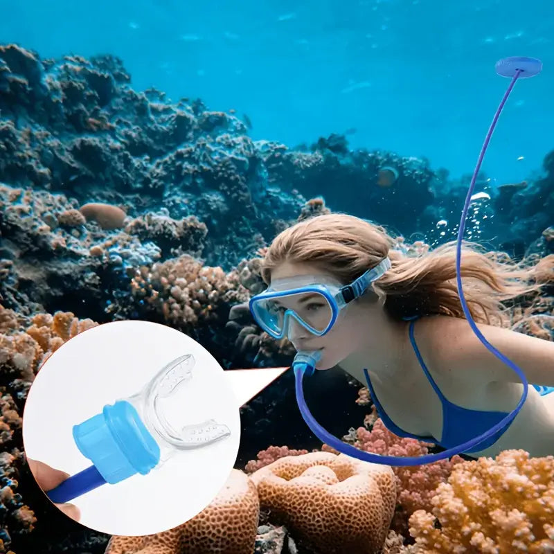Scuba Diving Oxygen Supply Set – Leak-Proof Silicone Breathing Valve with Splash-Resistant Regulator, Snorkels & Diving Mask for Pool Training