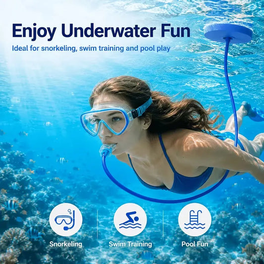 Scuba Diving Oxygen Supply Set – Leak-Proof Silicone Breathing Valve with Splash-Resistant Regulator, Snorkels & Diving Mask for Pool Training