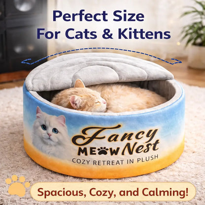 Covered Cat Bed – Cozy Plush Cave Bed with Soft Hooded Hideaway for Indoor Cats & Kittens (19.7")