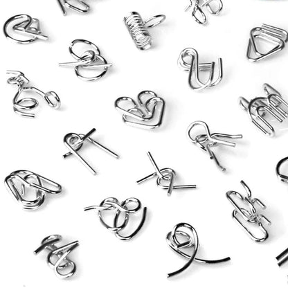8PCS Metal Wire Puzzle Set – Brain Teaser IQ Challenge Disentanglement & Unlock Puzzles for Kids & Adults | Educational Mind Game Gift