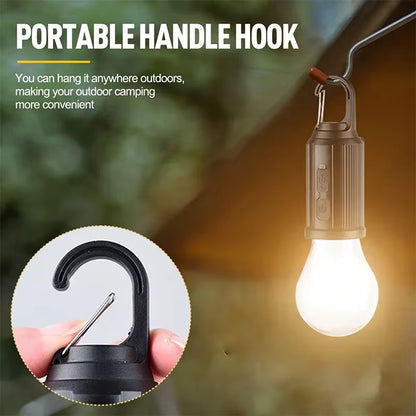 LED Solar Camping Lantern – USB Rechargeable Dimmable Tent Light with Hanging Hook for Hiking, Camping & Emergency Use