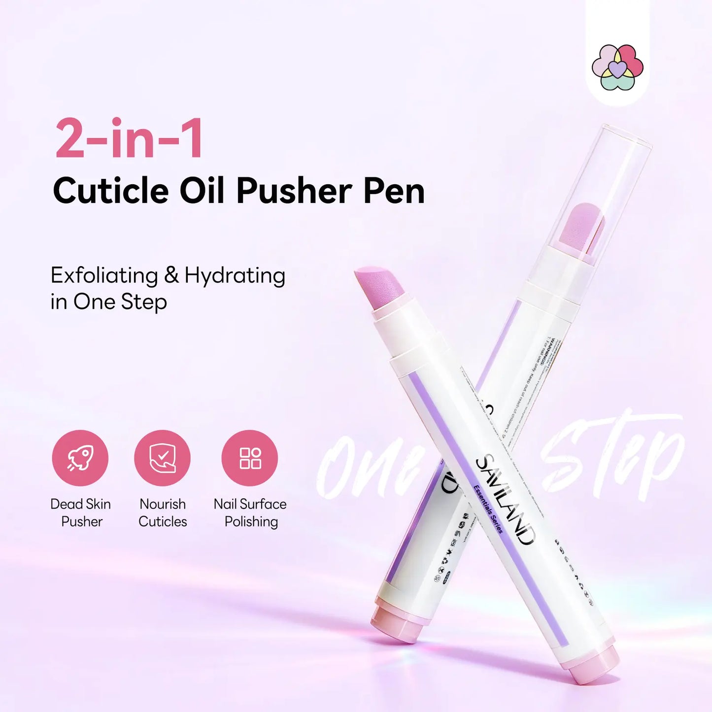 Saviland Cuticle Care Pen Set – Ceramic Cuticle Pusher & Nourishing Cuticle Oil for Healthy, Strong Nails