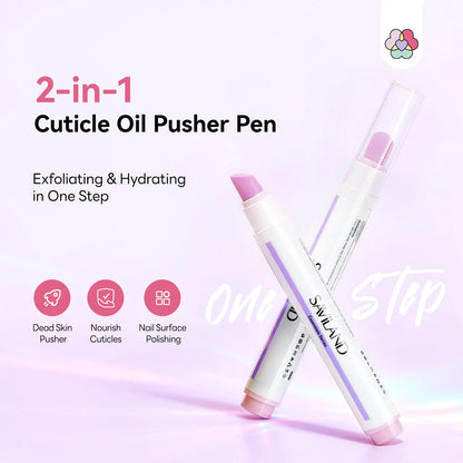 Saviland Cuticle Care Pen Set – Ceramic Cuticle Pusher & Nourishing Cuticle Oil for Healthy, Strong Nails