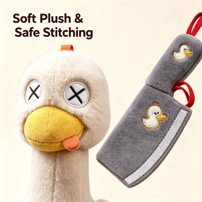 Detachable Magnetic Salted Duck Plush Toy with Cleaver Pendant – Funny Take-Apart Stuffed Animal, Interactive Parent-Child Game, Novelty Gift & Fridge Decor for Kids & Adults