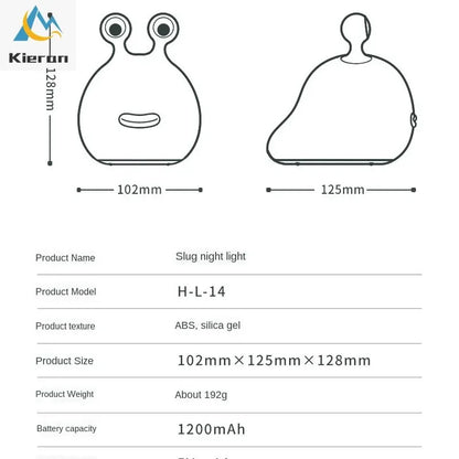 Cute Cartoon Slug LED Night Light – Soft Silicone Bedside Lamp with Eye-Caring Warm Light for Kids, Baby Nursery & Bedroom