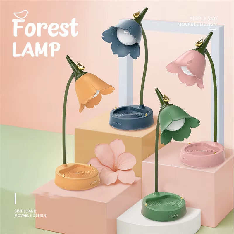 Flower LED Desk Lamp – Touch Control Eye-Caring Reading Light for Bedroom, Study Desk & Home Office