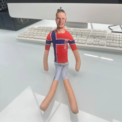 Poseable Soccer Player Plush Doll – Abstract Jointed Soft Figure Toy for Room Decor, Desk Display & Funny Gift for Football Fans