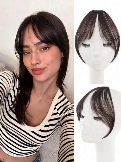Clip-In Bangs Hair Extensions – Natural-Looking Synthetic Middle Part & French Side Bangs for Women