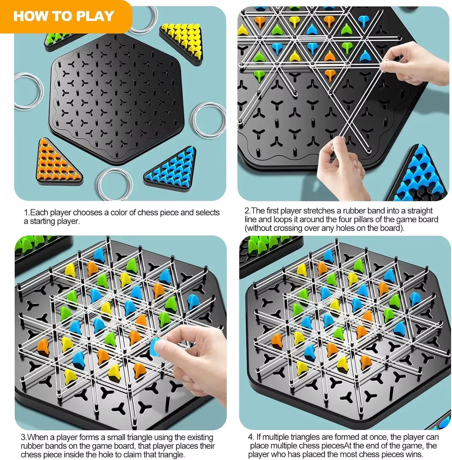 Chain Triangle Chess Splendor Duel Board Game – Strategic Family Logic Game for Kids & Adults