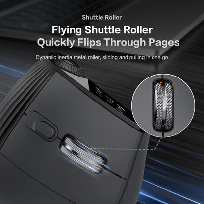 RGB Wireless Ergonomic Vertical Mouse – Bluetooth & USB Rechargeable Silent Click Mouse with RGB Backlit & Scroll Wheel