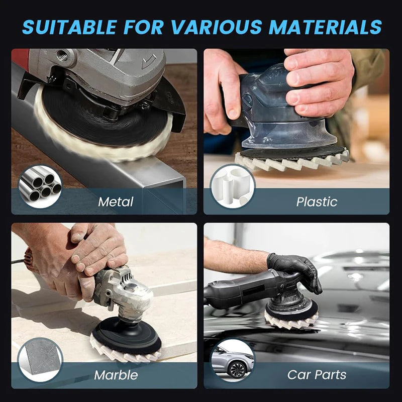 2PCS Premium Wool Felt Polishing Wheel Pads – Buffing Disc Set for Metal, Marble, Stone & Fine Surface Finishing