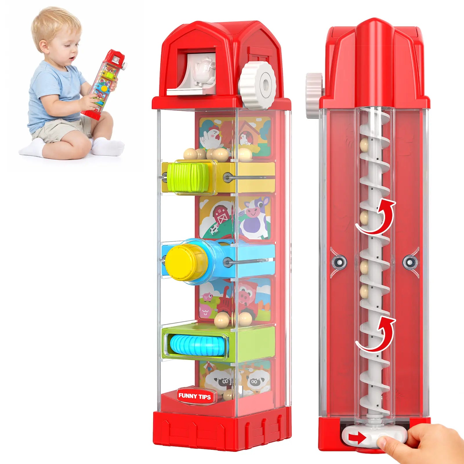 Montessori Farm Egg Drop Toy for Toddlers Ages 2–4 – Fine Motor Learning Activity, Cause & Effect Educational Toy, Quiet Travel Gift for Boys & Girls