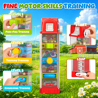 Montessori Farm Egg Drop Toy for Toddlers Ages 2–4 – Fine Motor Learning Activity, Cause & Effect Educational Toy, Quiet Travel Gift for Boys & Girls
