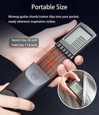 Pocket Guitar Chord Trainer – Portable Guitar Practice Tool with Rotating Chord Chart for Beginners & Travel