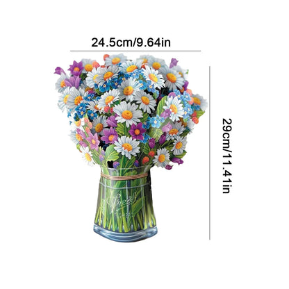 3D Pop-Up Flower Bouquet Greeting Card – Handmade Floral Card for Birthdays, Weddings, Mother's Day, Thank You & Special Occasions