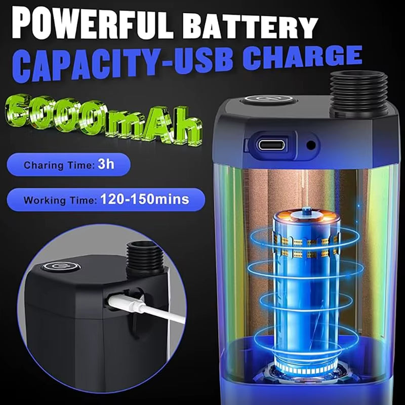 Portable Camping Shower – 6000mAh Rechargeable Electric Shower Pump with LED Display & Adjustable Shower Head