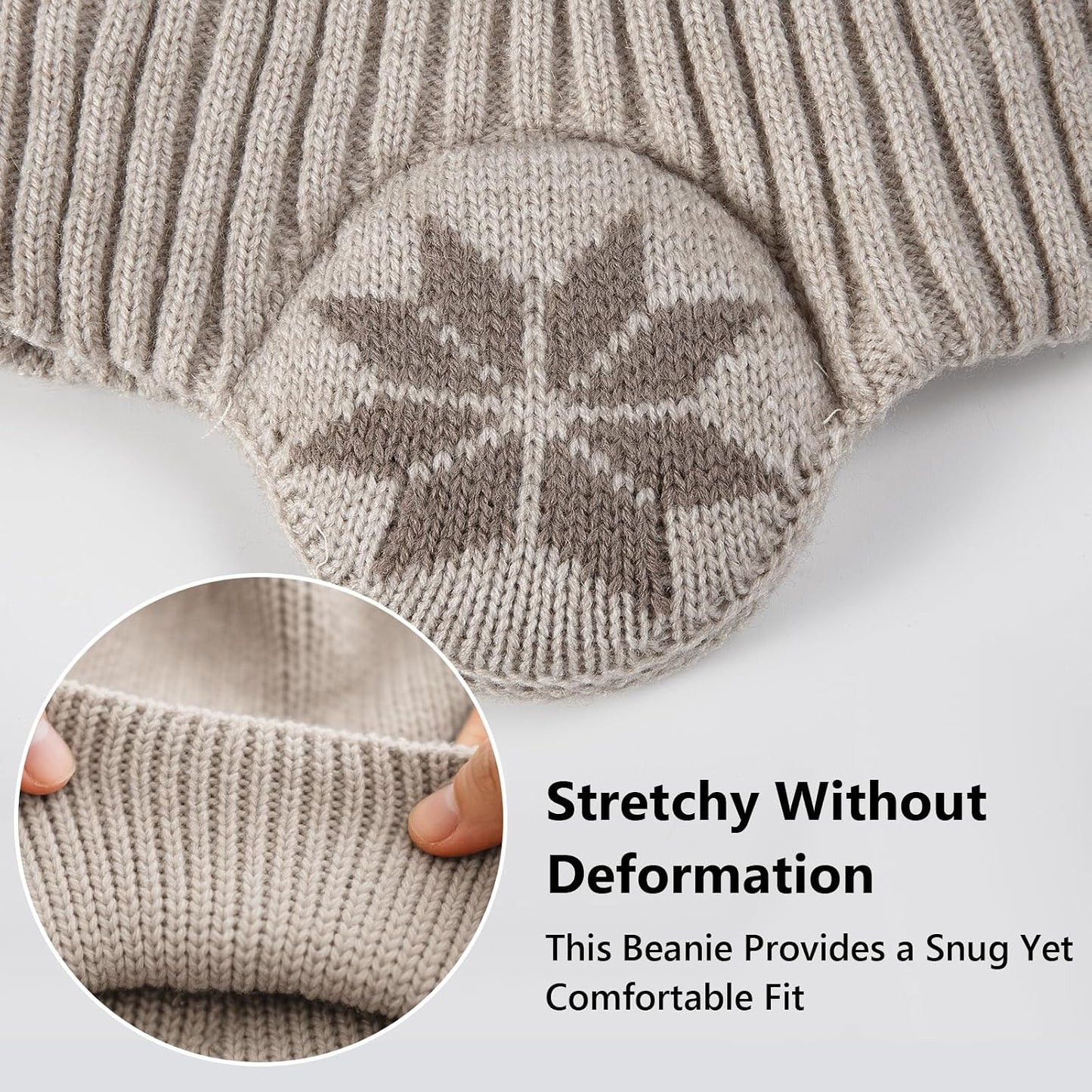 Winter Fleece-Lined Beanie Hat with Ear Flaps – Warm Windproof Knit Skull Cap for Men & Women