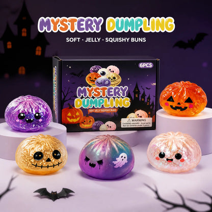 Cute Halloween Ghost Squishy Toy Set – Portable Stress Relief Squeeze Toys for Kids & Adults, Party Favors & Holiday Gifts