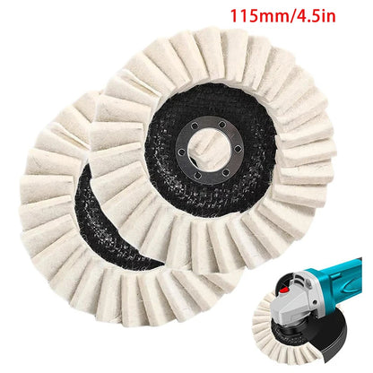 2PCS Premium Wool Felt Polishing Wheel Pads – Buffing Disc Set for Metal, Marble, Stone & Fine Surface Finishing