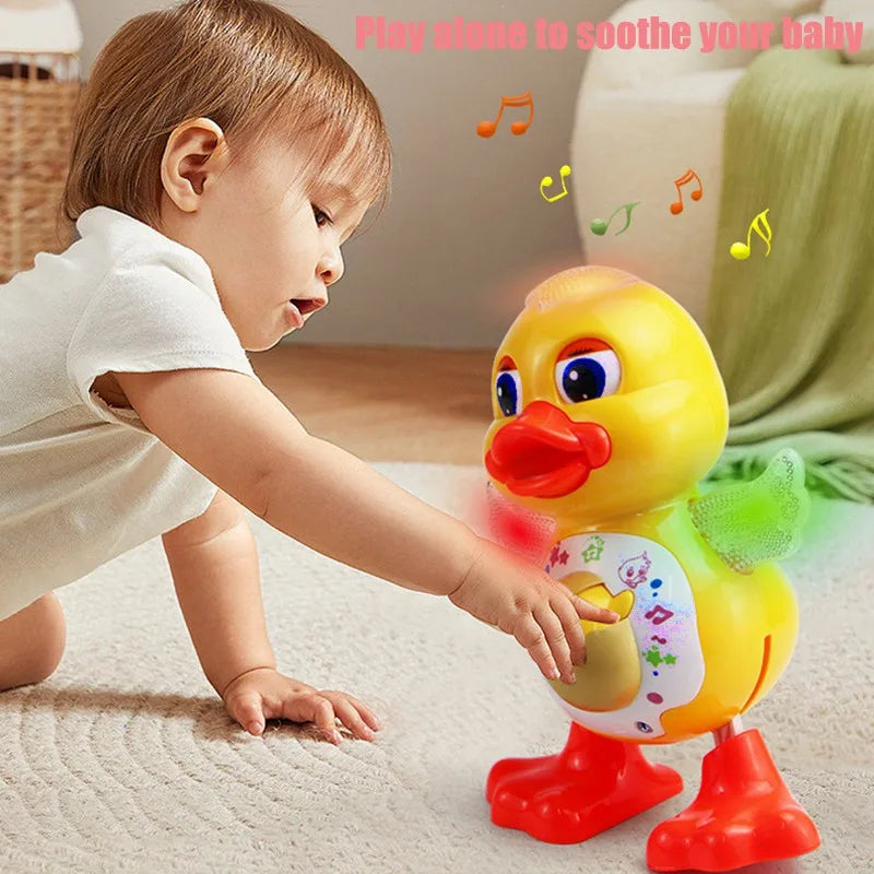 Electric Dancing Duck Toy with Music & Flashing LED Lights – Interactive Educational Toy for Kids
