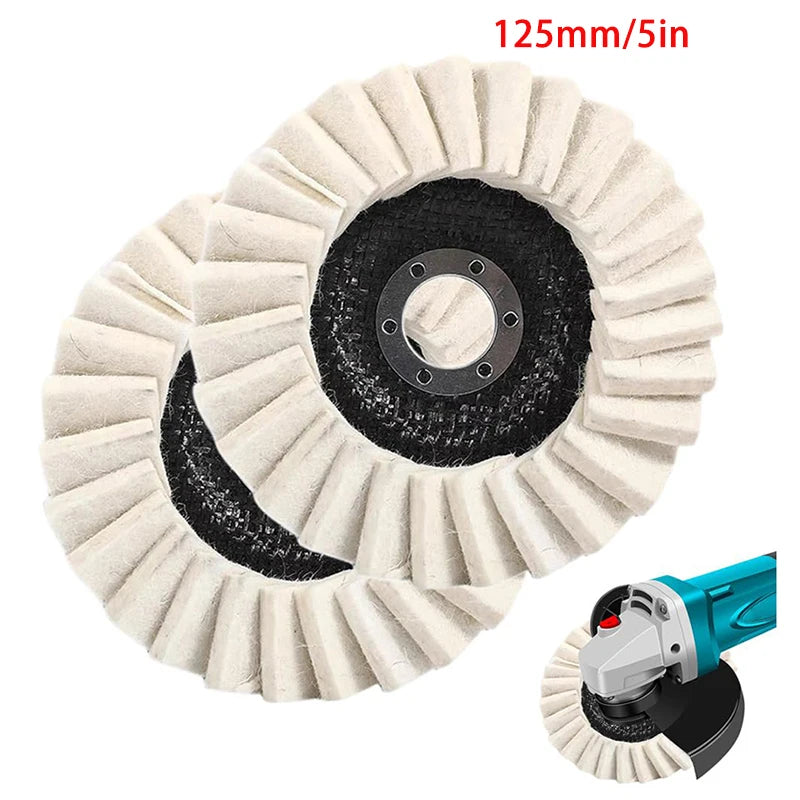 2PCS Premium Wool Felt Polishing Wheel Pads – Buffing Disc Set for Metal, Marble, Stone & Fine Surface Finishing