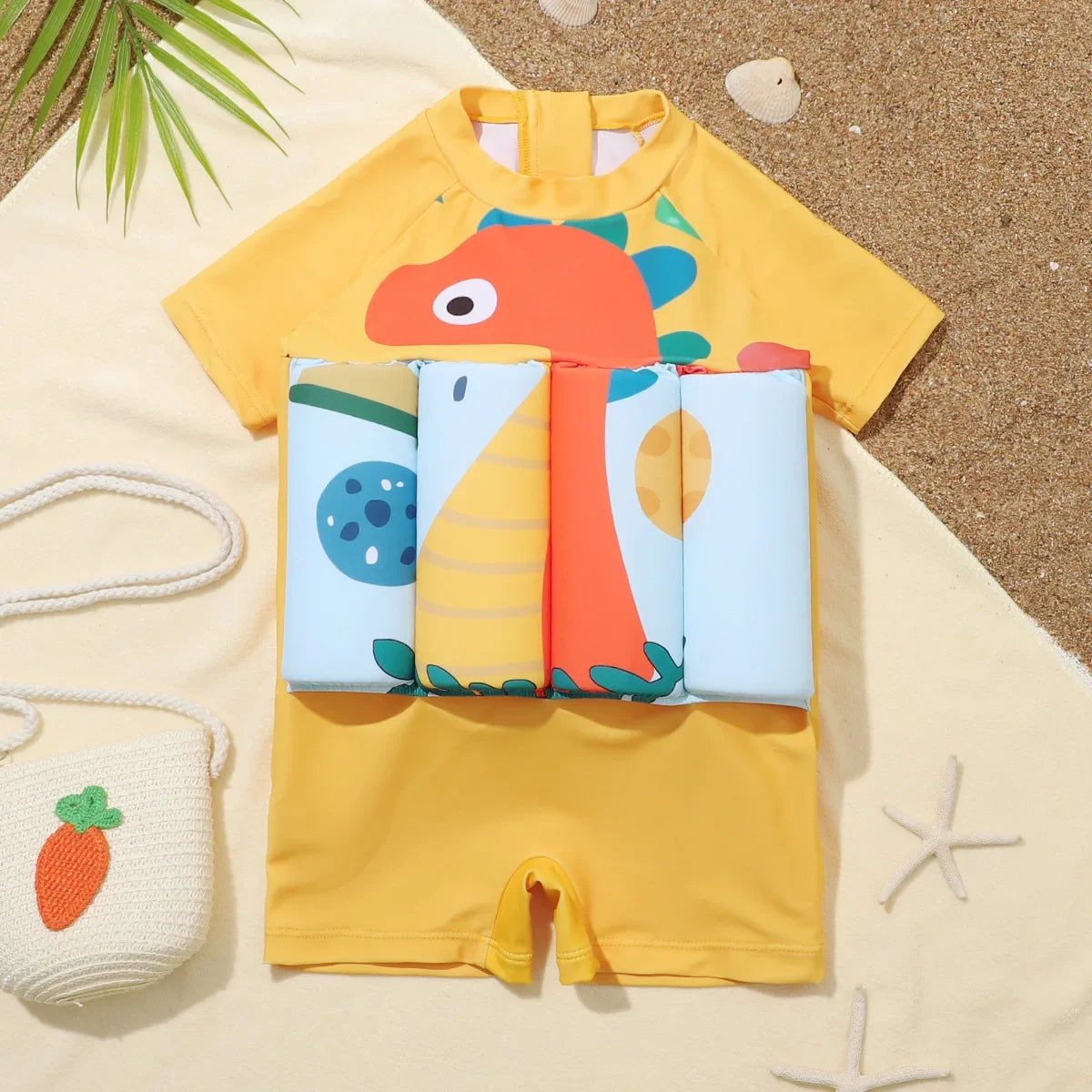 Kids Buoyancy Swimsuit – Cartoon Print One-Piece Floating Swimwear with Built-In Floatation for Boys & Girls