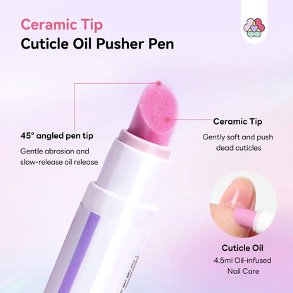 Saviland Cuticle Care Pen Set – Ceramic Cuticle Pusher & Nourishing Cuticle Oil for Healthy, Strong Nails