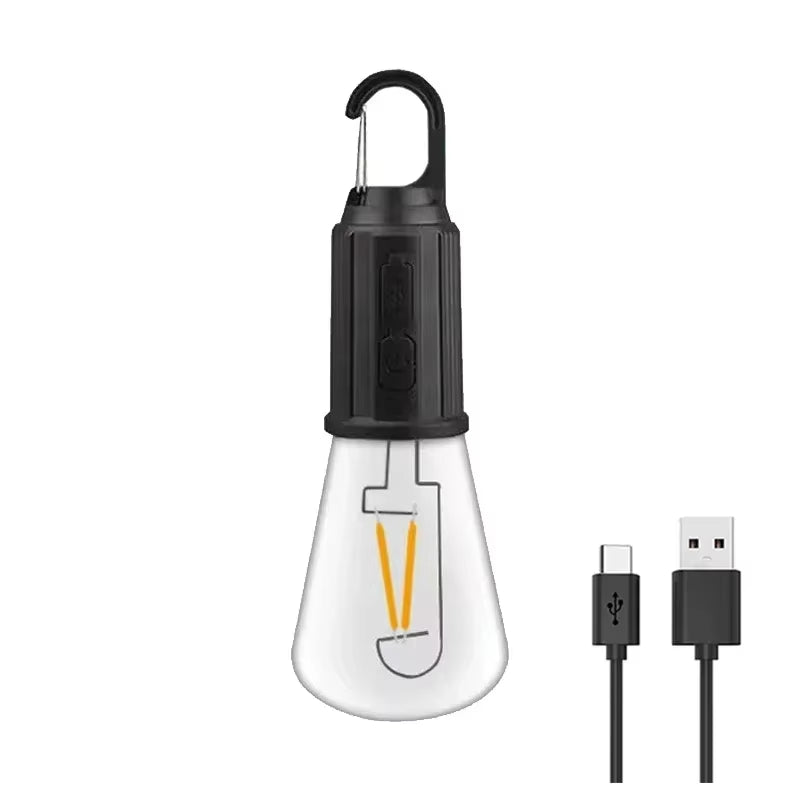 LED Solar Camping Lantern – USB Rechargeable Dimmable Tent Light with Hanging Hook for Hiking, Camping & Emergency Use