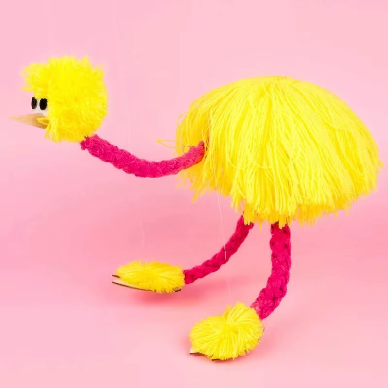 Puppet Ostrich Magic Tricks Handicraft Vintage Wire-Controlled Puppetry Interactive Educational Toys for Children